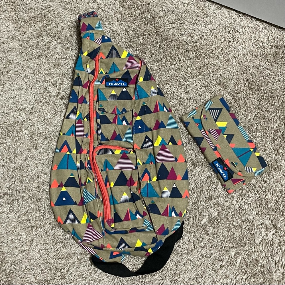 Kavu Rope Bag and Big Spender Wallet Mountain Print